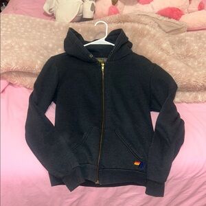 Aviator Nation Charcoal Hoodie with Vibrant Accent